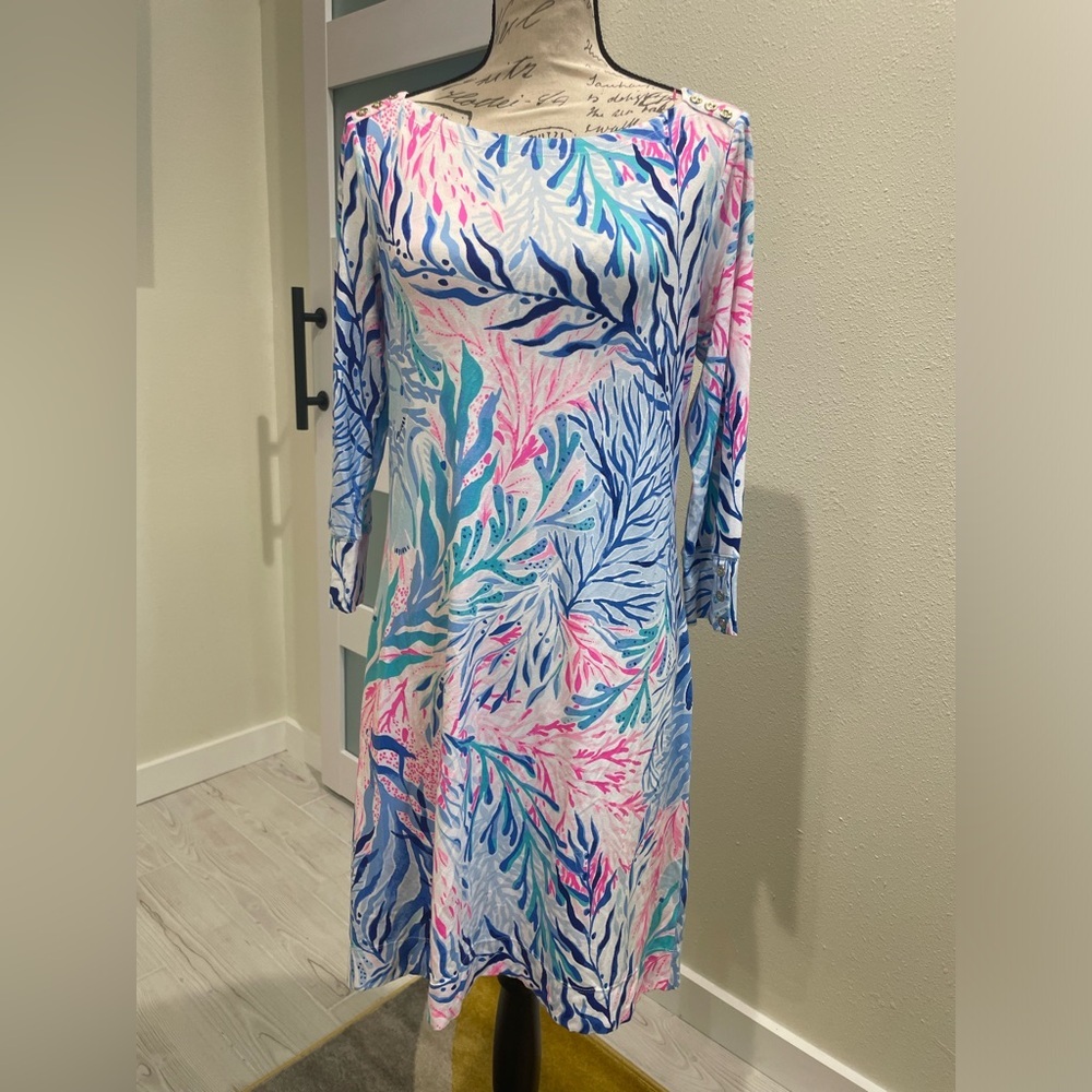 Lilly Pulitzer UPF 50+ Sophie Dress Coral Size medium EUC